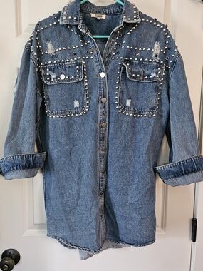 gimmicks by BKE Studded Blue Denim Jacket